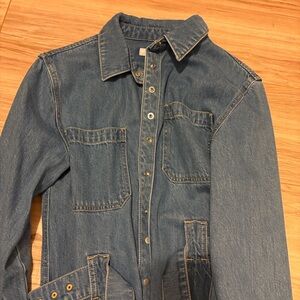 Ann Taylor Denim Button-Up Shirt Dress